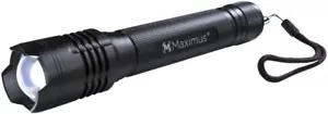 Torcia LED alta potenza nera 1200 lumen zoom continuo corpo in alluminio - Foto 1 di 5