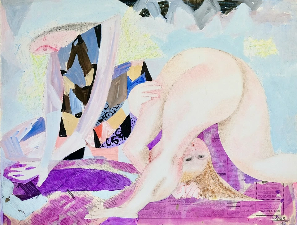 Jacques Boéri - Original Painting - Gouache - Acrobat 2, Nude - Image 1 of 2