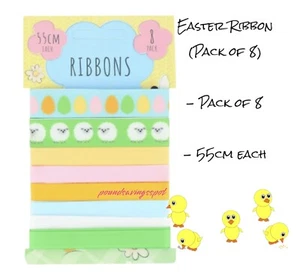 8 Easter Ribbon colourful ribbons to decorate Easter bonnet Jazz Up Easter 55cm - Picture 1 of 2