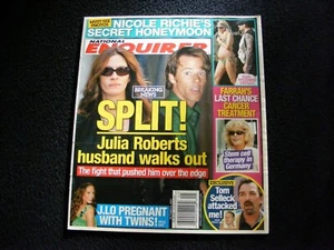 NATIONAL ENQUIRER magazine 2007 10 08 Julia Roberts Nicole Richie Farrah Fawcett - Picture 1 of 2