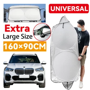 Car Sun Shade Front Rear Windshield Window Shield Cover UV Block Visor Foldable - Picture 1 of 9