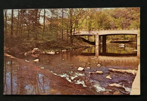 Mill Creek Park Slippery Rock  Youngstown Ohio Postcard + Stamp Vintage 