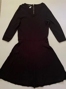 Talbots Pullover Kleid Damen L schwarz Akkordeon Faltenrock Strick Midi - Bild 1 von 7
