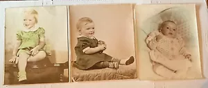 1939-1945 Photo Lot 8 x 10 Color Professional Baby Pictures (6 Pictures) - Picture 1 of 2