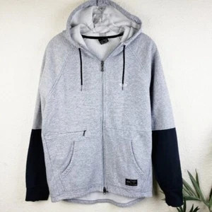 Oakley Full Zip Sweatshirt Fleece Hoodie Contrast Sleeve Panels size S - Picture 1 of 9
