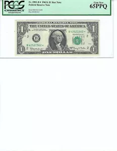 1963 $1 FRN FR1901-B* PCGS 65 PPQ, New York * Note S/N B42521562*!!! - Picture 1 of 2