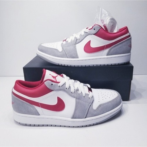 Nike Air Jordan 1 Low SE grigio fumo chiaro palestra rosso uomo taglia 8