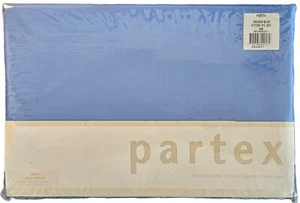 Partex French Blue SINGLE Fitted Sheet + 1 Pillowcase. 225TC - Picture 1 of 3