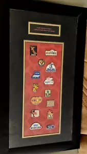 Vintage RARE 2001 Framed Lot of 14 Toys-R-Us In House Employee Award Pins - Picture 1 of 3
