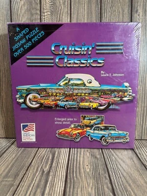 Cruisin' Classics Car-Shaped Jigsaw Puzzle 500+ Pieces American Muscle Cars NEW - Image 1 of 4
