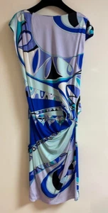 Emilio Pucci Dress Popular Pattern Multicolor Italy Blue Size 34 I38 ES1 - Picture 1 of 5