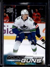 2022-23 Upper Deck Series 2 Nils Aman Young Guns Rookie RC #454 Canucks