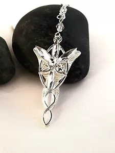 Lord of the Rings Silver ARWEN EVENSTAR Necklace Pendant Hobbit LOTR | UK STOCK - Picture 1 of 2