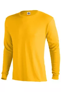 Delta Apparel Pro Weight Adult Long Sleeve Tee 5.2 oz Size MEDIUM GOLD Y02 - Picture 1 of 5