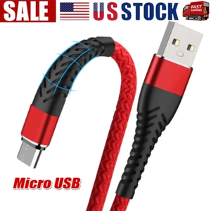 Heavy Duty Micro USB Fast Charger Data Cable Cord For Samsung LOT Android HTC LG - Picture 1 of 12