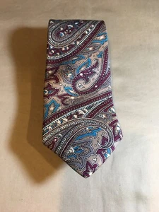 Vintage Peacock Italian Silk Paisley Tie - Picture 1 of 6