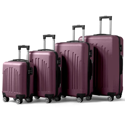 Curved Vertical Stripes 4-in-1 Trolley Case Violet - Image 1 of 4