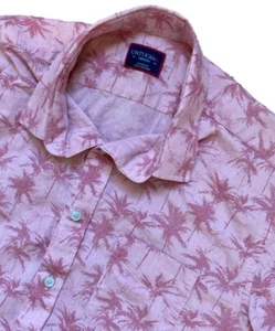 UnTuckit Pink Palm Trees Lightweight Button-Down Hawaiian Shirt Size Medium - Picture 1 of 6
