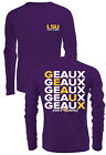 LSU Men's Purple 2 Sided Diagonal Repeat Long Sleeve T Shirt