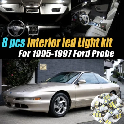 Kit de 8 bombillas LED súper blancas interiores de coche para Ford Probe 1995-1997 Foto 1 de 4