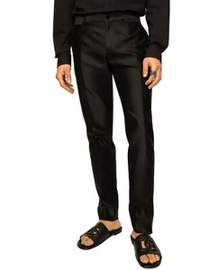 Dolce & Gabbana D&G Luxury Men's Black Silk Trousers Size 52 Made in Italy - Picture 1 of 14
