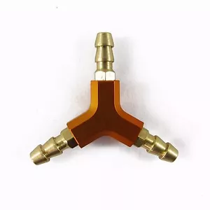 3-Way 4mm Y-Shaped Water Divider 2mm Inner Diameter Golden For RC Boat - Picture 1 of 1
