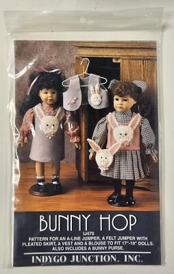 Indygo Junction Bunny Hop Jumper Vest Blouse Fits 18" Dolls Sewing Pattern IJ470 - Image 1 of 2