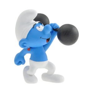 collectoys - les schtroumpfs - LE SCHTROUMPF COSTAUD SOULEVANT UN HALTERE
