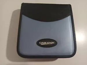 Case Logic 24 DVD/CD Wallet Black Blue Zippered Storage Case - Vintage Y2K Retro - Picture 1 of 11