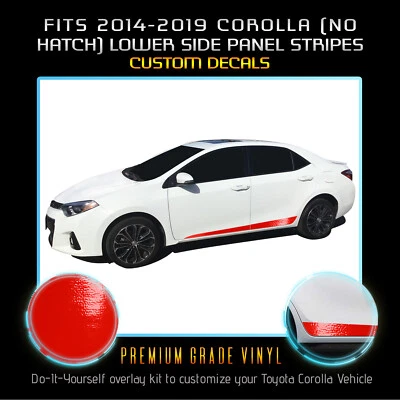 Calcomanía de rayas de moldura de puerta de panel inferior para Toyota Corolla 2014-2019 - vinilo brillante Foto 1 de 4
