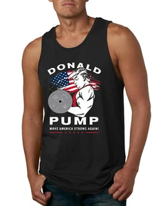 Camiseta sin mangas Donald Pump divertida EE. UU. levantamiento de pesas políticos para hombres - Imagen 1 de 9