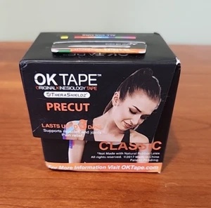 OK TAPE Kinesiology Tape Precut Classic 2in×16.4ft 20 Strips Pink Thera Shieldz - Picture 1 of 5