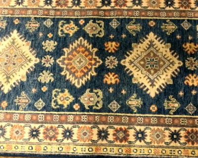 Hand-knotted 2'8" x 9'8" Super-Kazak, 100% handspan Wool Rug #146659HN - Image 1 of 4