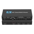 HDMI Multi-Viewer Switch 4x1 HDMI Quad Seamless Switcher 4 in 1 Out 4K 5 Mode