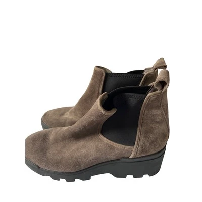 Botines de gamuza Eileen Fisher gruesos nuevos con etiquetas 7,5 suela sin cordones marrón claro Foto 1 de 4