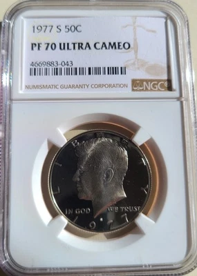 1977-S Kennedy Half Dollar NGC PF70 UC - Rare low Pop! - Image 1 of 2