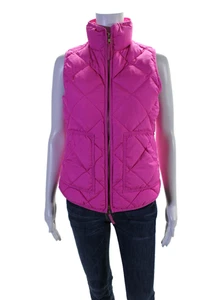 J Crew Womens Zip Front Sleeveless Puffer Vest Nylon Pink Size XS - Picture 1 of 6