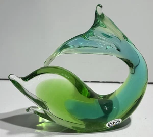 Pisapapeles FM Art Cristal Vidrio Firmado por Artista Tarifa Marcolin Suecia DOLPHIN De Colección - Imagen 1 de 12