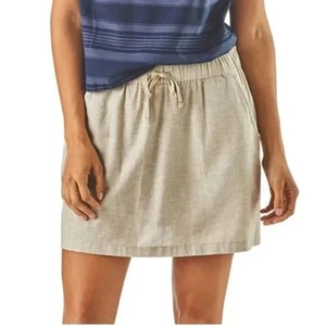 Patagonia Women’s Island Hemp Organic Cotton Beach Skirt Beige S Elastic Waist - Picture 1 of 9