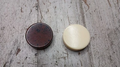 Vtg Carindal Backgammon White Brown Game Pieces Chips Speckled Replacement part - Image 1 of 4