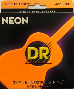 DR NOA-12 Neon Orange Acoustic Guitar Strings; gauges 12-54 - Picture 1 of 4