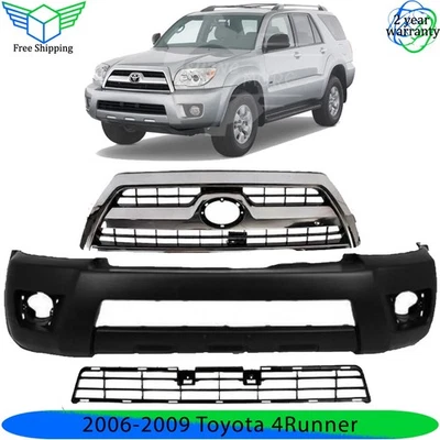 Front Bumper Cover Paintable & Grille Assembly Kit For 2006-2009 Toyota 4Runner Foto 1 de 4