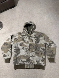 Cabela's Berber Fleece WindShear Hooded Jacket Outfitter High Plains Camo XL - Picture 1 of 6