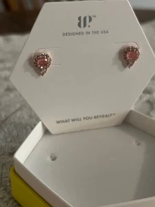 Bomb Party Earrings RBP5481 Lab Created Rose Quartz Rose Gold Plating - Picture 1 of 5
