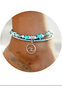 Fesciory Puka Shell Anklet for Women Summer Natural Cowrie Adjustable Ankle Brac - Picture 1 of 2