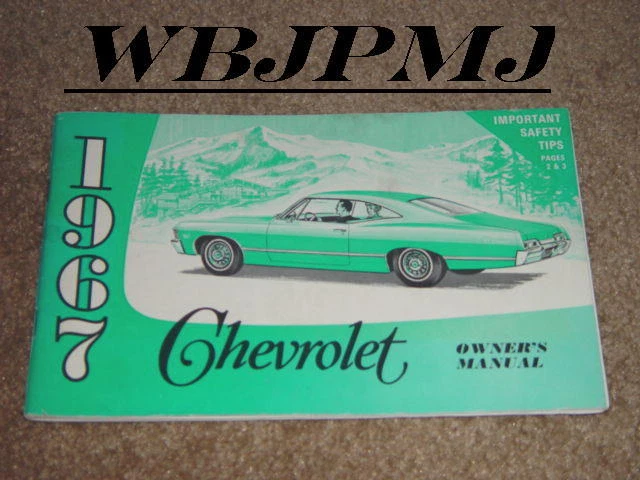 1967 Chevrolet Impala SS Factory Original GM Owners Manual Part # 3901020 1st Ed - Image 1 of 1