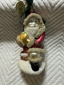 1999 Waterford Holiday Heirlooms Here Comes Santa Claus Ornament 106924 - Picture 1 of 4