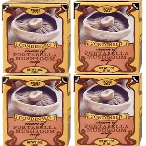 4 Packs Trader Joe's Condensed Cream of Portabella Mushroom Soup 11 oz Each Pack - Picture 1 of 5