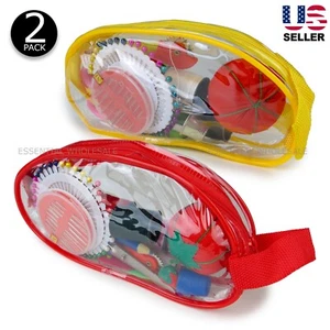 2 Packs Travel Sewing Kit Case Set Pocket Style Home Needle Thread Scissors - Picture 1 of 3