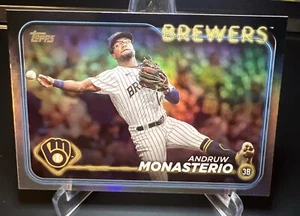 2024 Topps Series 1 Baseball Andruw Monasterio Rainbow Foil #240 Brewers - Picture 1 of 2